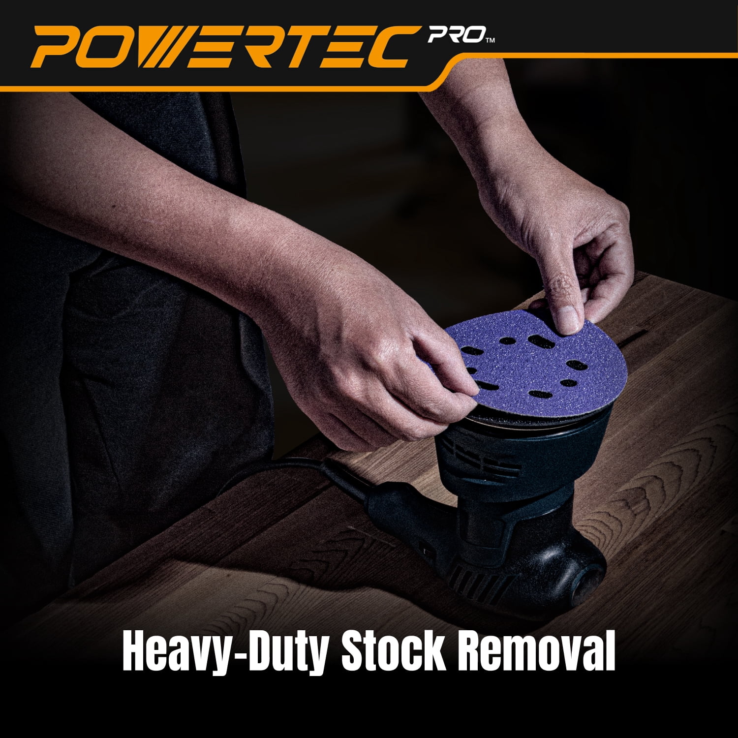 POWERTEC PRO 50PK, 5 Inch Sanding Discs Hook and Loop, 80 Grit, Zirconia Orbital Sander Sandpaper for 5 & 8 Hole Random Orbital Sanders - Automotive, Paint, Metal, Woodworking (45308Z-50)