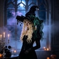 thumbnail image 6 of Halloween Witch Hat for Women, Gothic Costume Accessory with Bow, 18.1 Inch Black Witch Hat with Mesh Ruffles for Party Decor, Spooky Themed Gift for Halloween Season, 6 of 6