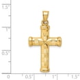 thumbnail image 4 of Auriga Fine Jewelry 14K Yellow Gold Hollow Diamond-cut Cross Pendant for Women, 4 of 5