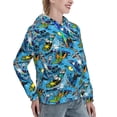 thumbnail image 6 of Fotbe snow board blue Pattern Womens Long Sleeve Hoodie, Pullover Hooded Sweatshirt, Kangaroo Pocket Hoodie with Eye-catching Drawstrings-X-Large, 6 of 7