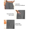 thumbnail image 3 of SHOWMALL Women's Plus Size Wide Leg Balloon Pants, Loose Fit Baggy Lantern Trousers with Pockets, Gray 3X Breathable Elastic Drawstring Waist Casual Pants for Summer Beach Travel Vacation, 3 of 8