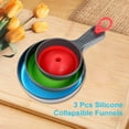 thumbnail image 4 of Large Small Funnel Set of 3 - Food Grade Mini Funnels for Kitchen Use,Silicone Collapsible,Wide Mouth Canning for Mason Jars,Jam,Filling Bottles,Flask,Tiny Spice,Cooking Water, 4 of 4