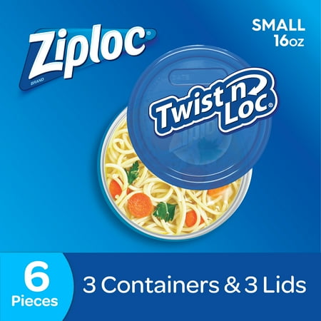 Ziploc Twist N Loc, Small, 3 count