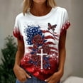 thumbnail image 2 of ibiyuan 250 Anniversary Usa Shirt Women T Shirts Loose Fit Crew Neck Usa Star Stripes Graphic Tees Casual Short Sleeve Independence Day Funny Shirts Womens Tops Trendy, 2 of 4