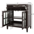 thumbnail image 2 of 30" Bathroom Vanity with Ceramic Sink, Bathroom Cabinet with Adjustable Shelf & Tip-Out Tray, Solid Wood Legs, Brown, 2 of 18