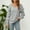 Gray, variant on FDGIU Women's V-Neck Tunics Blouse - Lantern Sleeve Solid Knit Ruffle Loose Fit Dressy Casual Fall Top