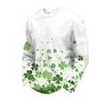 thumbnail image 2 of Ceisia Men's Loose Fit Waffle Knit Sweatshirt - St. Patrick's Day Gradient Clover Print Green XL Gifts, 2 of 5