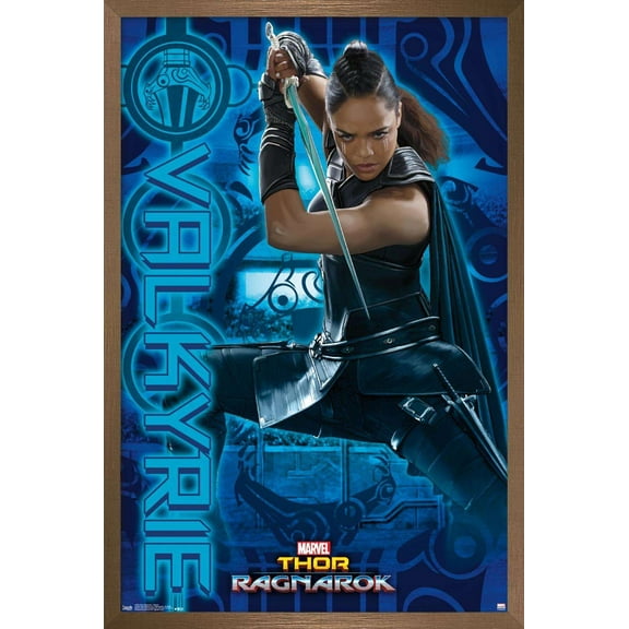 Marvel Cinematic Universe - Thor - Ragnarök - Valkyrie Wall Poster, 14.725" x 22.375", Framed