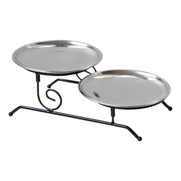Bandeja de hierro para servir, ideal para estudio, oficina, baño, pasteles, magdalenas, galletas, aperitivos y postres. plata