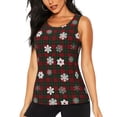 thumbnail image 1 of Balery Plaid Snowflakes Festive Camiseta sin mangas estampada ligera para mujer, tops de entrenamiento sin mangas, camisetas de yoga transpirables de secado rápido.-XX-Large, 1 of 7