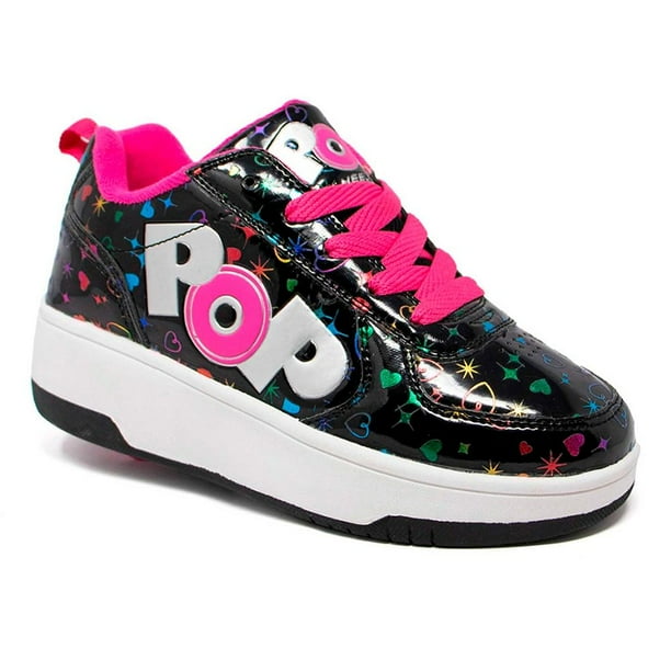 Tenis Patin Heelys Pop POP Negro Rosa Talla 23