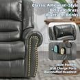 thumbnail image 6 of Power Lift Recliner Chair for Elderly with Massage and Heat, Leathaire Electric Recliner Chair with Rivet Decoration, 2 Remote Controls, Side Pockets & USB Ports (Grey), 6 of 7
