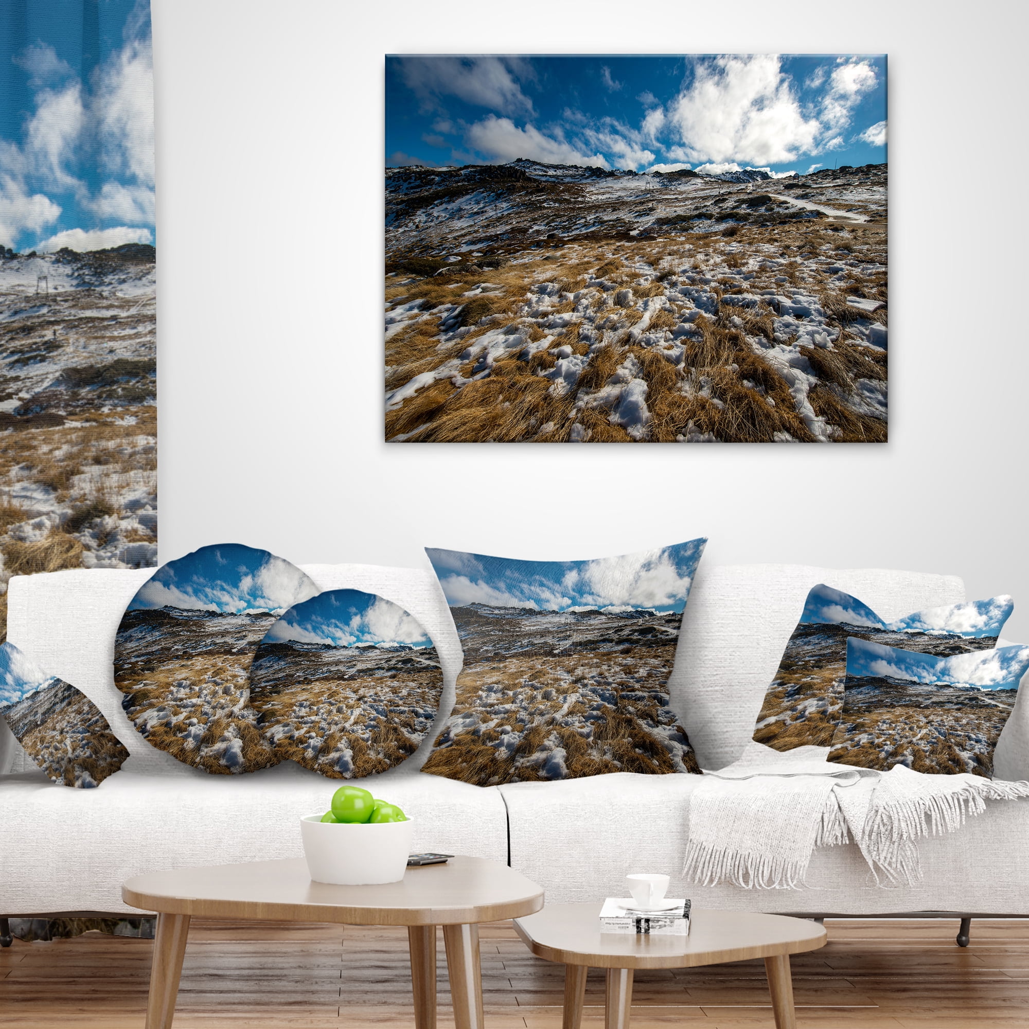 Designart Top of Kosciuszko National Park - Seashore Throw Pillow - 12x20