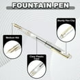 thumbnail image 3 of Uxcell Fountain Pen Medium Nib, Fountain Pen Barrel Handcrafted Pen for Professional Office Journaling Gifts, Transparent White, 3 of 6