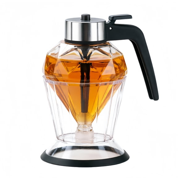 Glass Honey Dispenser With Stand - One-Touch No Drip 200ml Capacity Pot