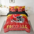 thumbnail image 2 of Erosebridal Football Comforter Set Twin Size 7 Pieces Rugby Ball Games Sport Arena Red Yellow Bedding Set Sports Theme Bed in a Bag with Comforter, 2 of 5