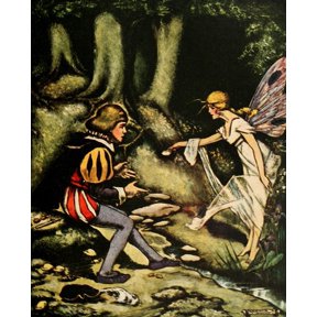 Laboulayes Fairy Book 1920 Beautiful slender young girl Canvas Art - Edward McCandlish (24 x 36)