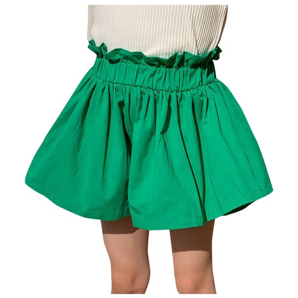 Odeerbi 2-8 Años Niñas Pantalones Cortos Verano Algodón Pantalones Cortos Transpirable Color Sólido Suelta Culottes Pantalones Cortos
