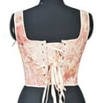 thumbnail image 5 of DJskiyers Womens Vintage Bustier Corset Top Linen Lace up Corsets Floral Boned Crop Tops Renaissance Bodyshaper, 5 of 9