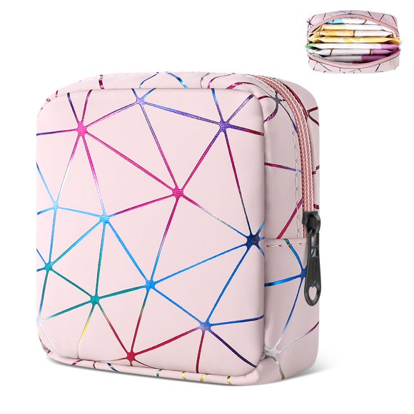 Bolsa para toallas sanitarias Likesing de cuero sintético pequeña rosa multicolor