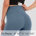 thumbnail image 5 of Women's Cross Waist Leggings with Inner Pocket High Waisted Workout Pants, 5 of 8