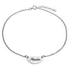 Personalized Women's Sterling Silver or Gold over Silver Half Moon Engraved Name Anklet