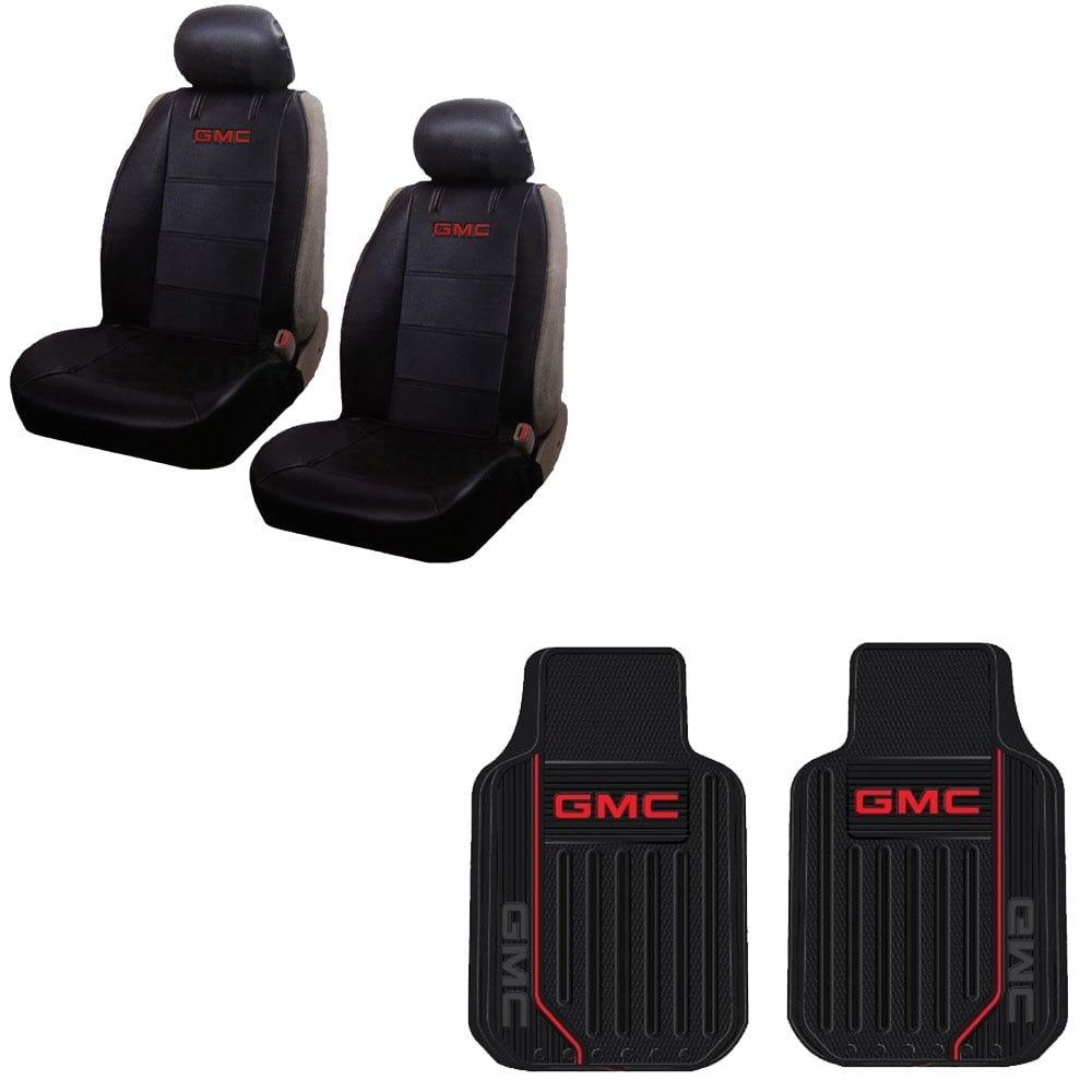 GMC 2 Front Vinyl Floor Mats And 2 Seat Covers