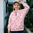 thumbnail image 2 of Uorisanigo Girls Half Zip Cropped Pullover Sweatshirt Pink Butterfly Axolotl Oversized Sweatshirts Long Sleeve Athletic Tops for Sports and Daily Wear Fall Kids Pullover Jackets, 2 of 7