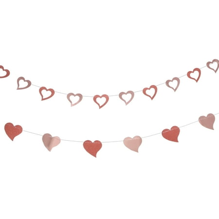 

2pcs Romantic Heart Hanging Bunting Banners Festival Themed Scene Pendants