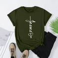 thumbnail image 6 of BVOFAR Womens Casual Jesus Letter Print T-Shirts Round Neck Short Sleeve Christian Tops Holiday Blessed Faith Shirts, 6 of 7