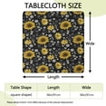 thumbnail image 2 of Black White Bee Heart Sunflower Pattern Square Fitted Tablecloth with Elastic Edge,Square Table Cover,Washable Elastic Table Cover for Home Kitchen Party Decor 36"x36", 2 of 6