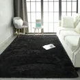 thumbnail image 4 of Lochas Fluffy Rug Soft Fuzzy Shag Carpet for Bedroom Living Room Indoor Home Decor Nursery Big Area Rugs, 5'x8',Black, 4 of 7