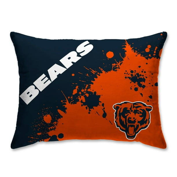 Chicago Bears Splatter Plush Bed Pillow Blue