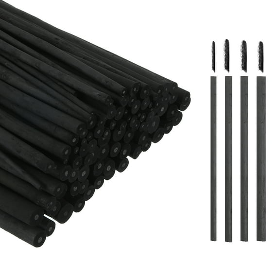 Uxcell Willow Charcoal Sticks, 2-4mm / 4-5mm / 5-7mm / 7-9mm Willow Charcoal Pencils Soft Sketch Vine Art Supplies Set for Drawing Sketching Shading Painting Artists(Black, Pack of 200)