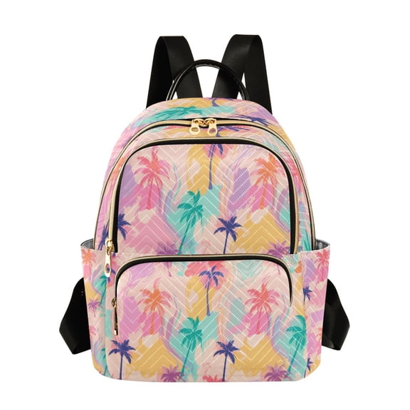 Quilted Backpack Fashion Backpack 10.23*5.11*12.59 Inch Women's Fashion Backpack Picnic Shopping Travel Out Sports backpack Pastel Palm Wave