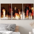 thumbnail image 3 of wall26 Canvas Print Wall Art Set Geometric Cityscape at Night Nature Wilderness Illustrations Realism Urban Scenic Relax/Calm Multicolor for Living Room, Bedroom, Office - 16"x24"x3 Panels, 3 of 5
