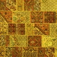 thumbnail image 1 of Ahgly Company Machine Washable Indoor Square Patchwork Yellow Transitional Area Rugs, 6' Square, 1 of 4