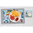 thumbnail image 4 of Printtoo Personalized Placemat & Coaster Set For Kids Toddlers,Birthday Gift For Boys,Gift For Girls,Transport-11x17 Inch, 4 of 6