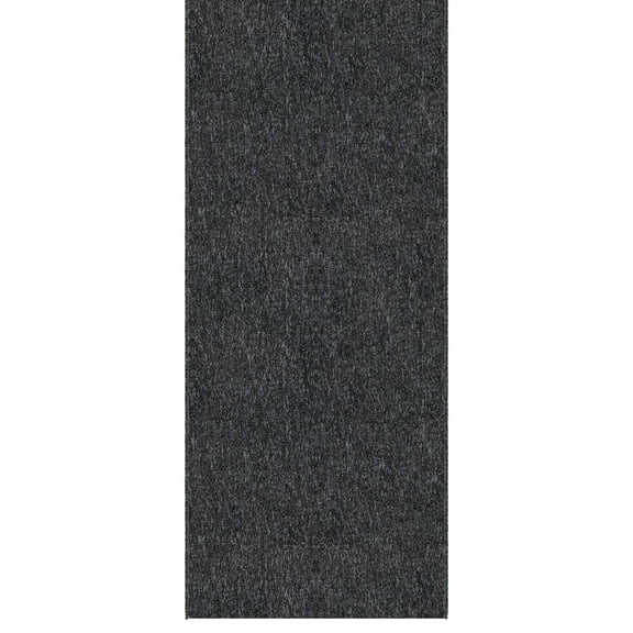 Ottomanson Non-Slip Hallway Runner Rug 2' x 6' Stain-Resistant Low Pile Carpet for Kitchen, Black