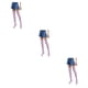 thumbnail image 2 of Paquete de 2 calcetines a rayas Minnieouse talla grande hasta el muslo transpirables cómodos cálidos rosa, 2 of 6
