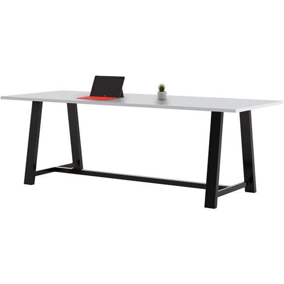 Pemberly Row 3.5 x 10 FT Conference Table in Grey - Standard Height