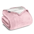 thumbnail image 1 of Manta de Cama de Felpa Sherpa Bare Home Reversible Ligera Tamaño Twin/Twin XL Rosa Claro, 1 of 6