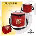 thumbnail image 3 of Core Plus Group Hand Embroidery Shriner Rhinestone Fez Case,Deluxe Masonic Fez Cap Case with Strap, Imitation Leather, Hat/Cap Storage Box, Display Box for Masonic & Eastern Star Fez Hats, 3 of 6