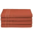 thumbnail image 2 of Clara Clark 5 Piece 1800 Microfiber Collection Bed Sheet Set, Deep Pockets Fitted Sheet, Twin, Orange Rust, 2 of 4