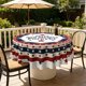 thumbnail image 1 of CaiYueKe 4th of July Tablecloth 60 Inch Round Patriotic Stars Table Cloth American Independence Day Memorial Day Table Cover for Kitchen Party Dining Picnic Indoor Outdoor Decor, 1 of 7