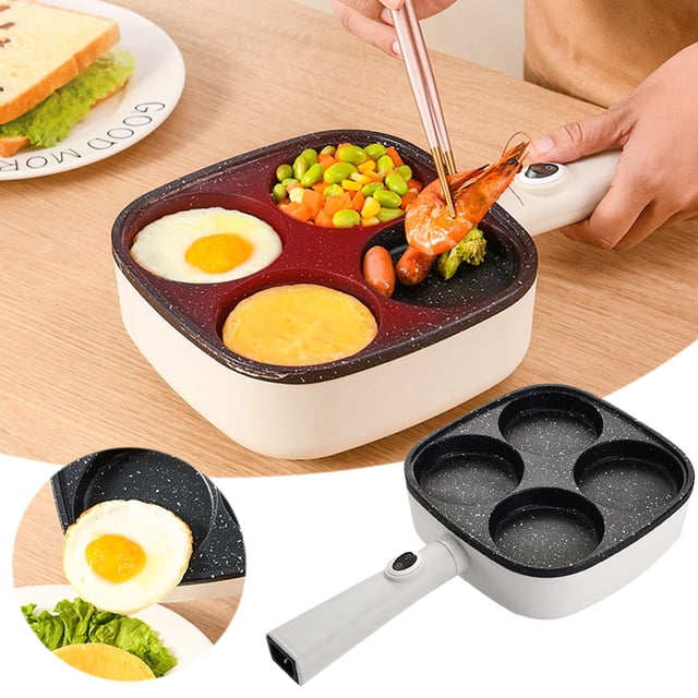 Nonstick Pan for Student Dormitory Multifunctional Breakfast Machine Four Hole Egg Pan Non-Stick Frying Pan for Easy Cooking