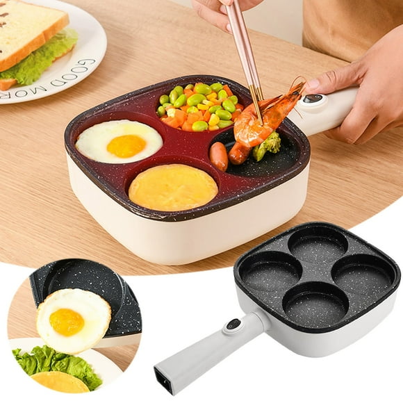 Non-Stick Pan for Student Dorms Multifunctional Breakfast Machine with Four Hole Egg Pan and Small Frying Pan