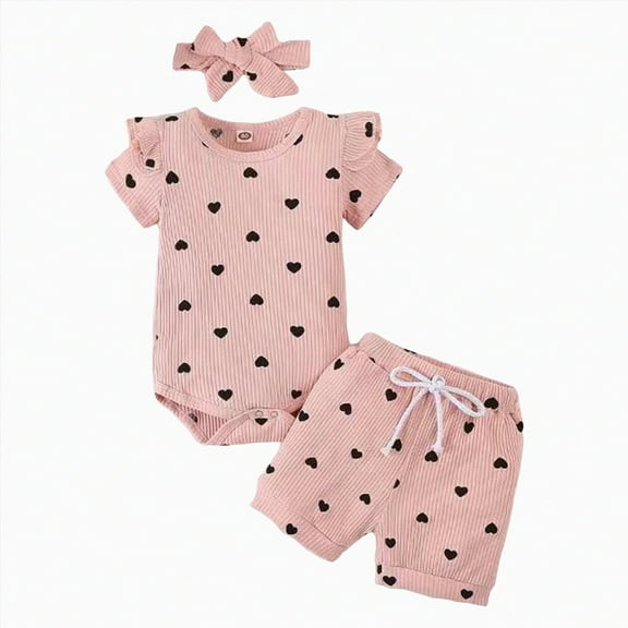 KPOPLK Newborn Baby Girl Clothes Infant Outfits Romper Floral Fall Outfit Bell Bottoms Pant Sets clothes kids(3-6 Months,Pink)