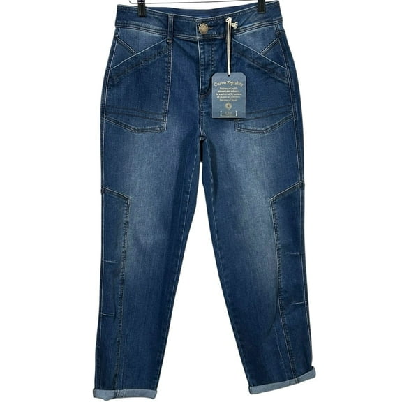 Democracy AbSolution Womens High Rise Taper Straight Leg Blue Jeans Sz 6 (30x29)