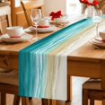 thumbnail image 5 of Turquoise Summer Beach Coastal Table Runner 120 Inches, Nautical Beige Seaside Bed Runner Dresser Scarves Tabletop for Indoor Outdoor Parties/Ceremony/Banquet, 13"x 120", 5 of 8